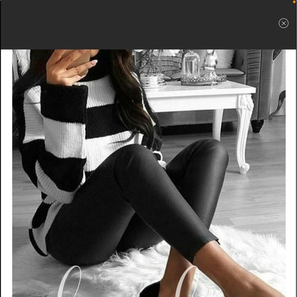 FAUX LEATHER SHINY BLACK LEGGINGS VERY WELL MADE! - Picture 2 of 8